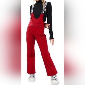 New Aoysky Women's Snow Bibs Insulated Overalls Waterproof Red 2XL Zebra Straps